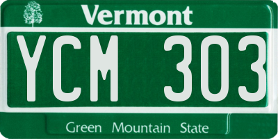 VT license plate YCM303