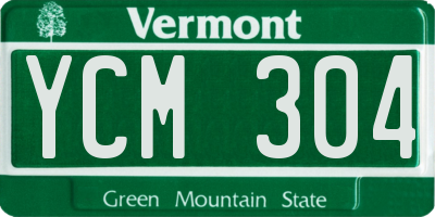 VT license plate YCM304