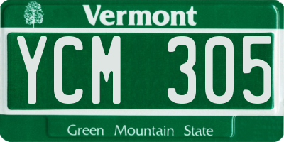 VT license plate YCM305