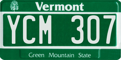 VT license plate YCM307