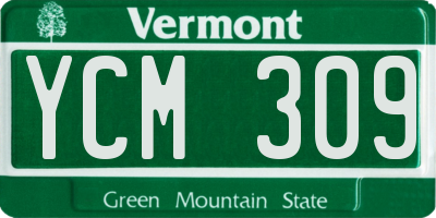 VT license plate YCM309