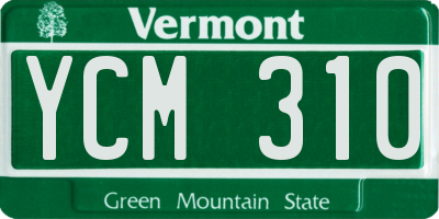 VT license plate YCM310