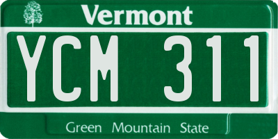 VT license plate YCM311