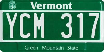 VT license plate YCM317