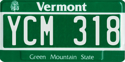 VT license plate YCM318
