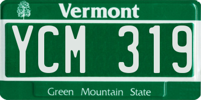VT license plate YCM319