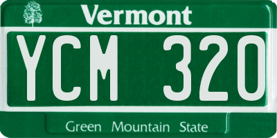 VT license plate YCM320