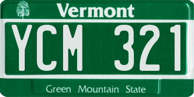VT license plate YCM321