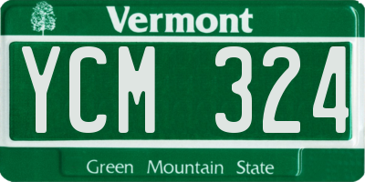 VT license plate YCM324