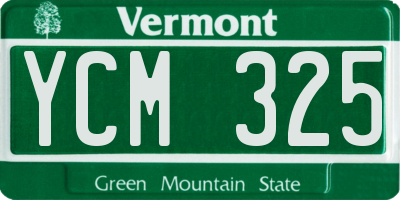 VT license plate YCM325