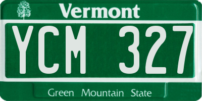 VT license plate YCM327