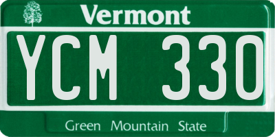 VT license plate YCM330