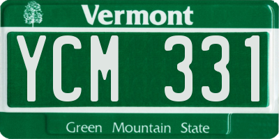 VT license plate YCM331