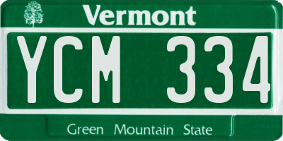 VT license plate YCM334