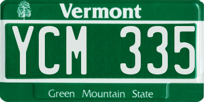 VT license plate YCM335