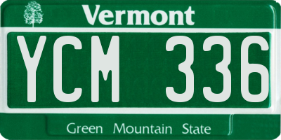 VT license plate YCM336