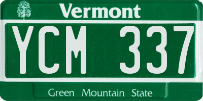 VT license plate YCM337