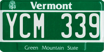 VT license plate YCM339