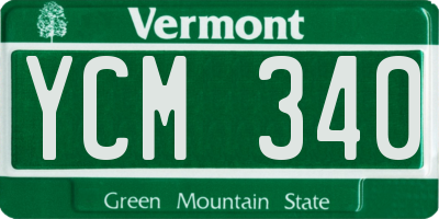 VT license plate YCM340