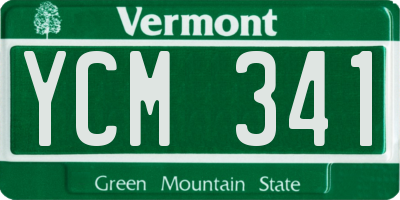 VT license plate YCM341