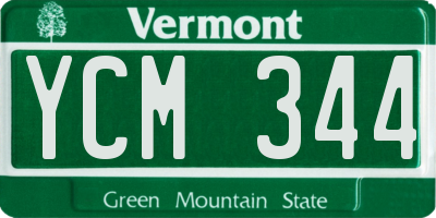 VT license plate YCM344
