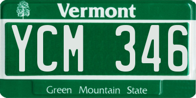 VT license plate YCM346