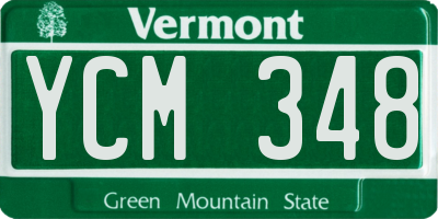 VT license plate YCM348
