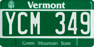 VT license plate YCM349