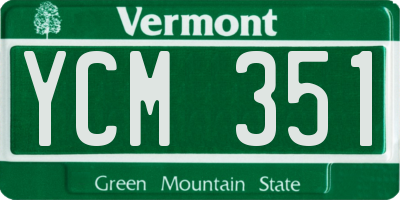 VT license plate YCM351