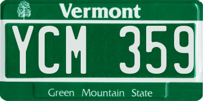 VT license plate YCM359