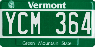 VT license plate YCM364