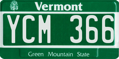 VT license plate YCM366