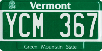 VT license plate YCM367