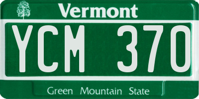 VT license plate YCM370