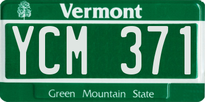 VT license plate YCM371