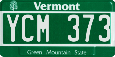 VT license plate YCM373