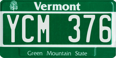 VT license plate YCM376