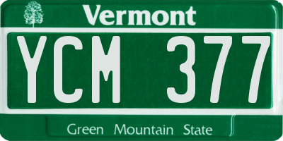 VT license plate YCM377