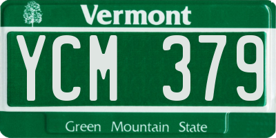 VT license plate YCM379