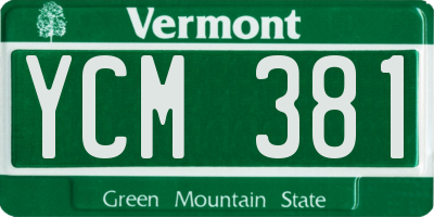 VT license plate YCM381