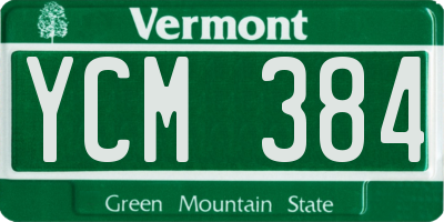 VT license plate YCM384