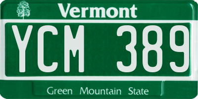 VT license plate YCM389
