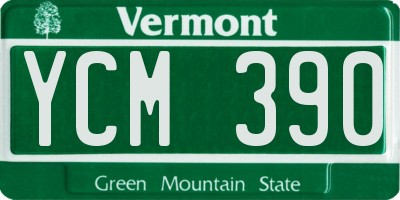 VT license plate YCM390