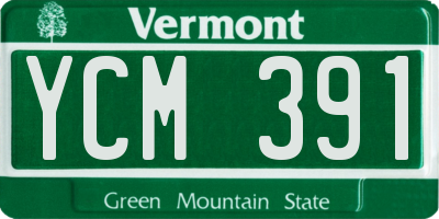 VT license plate YCM391