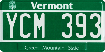 VT license plate YCM393