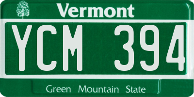 VT license plate YCM394