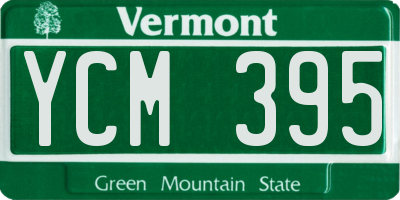 VT license plate YCM395