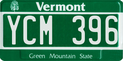 VT license plate YCM396