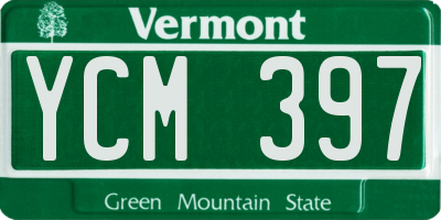 VT license plate YCM397