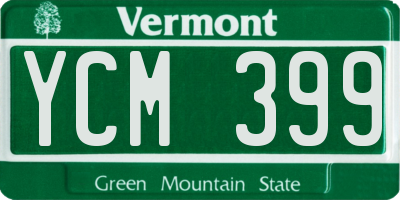 VT license plate YCM399